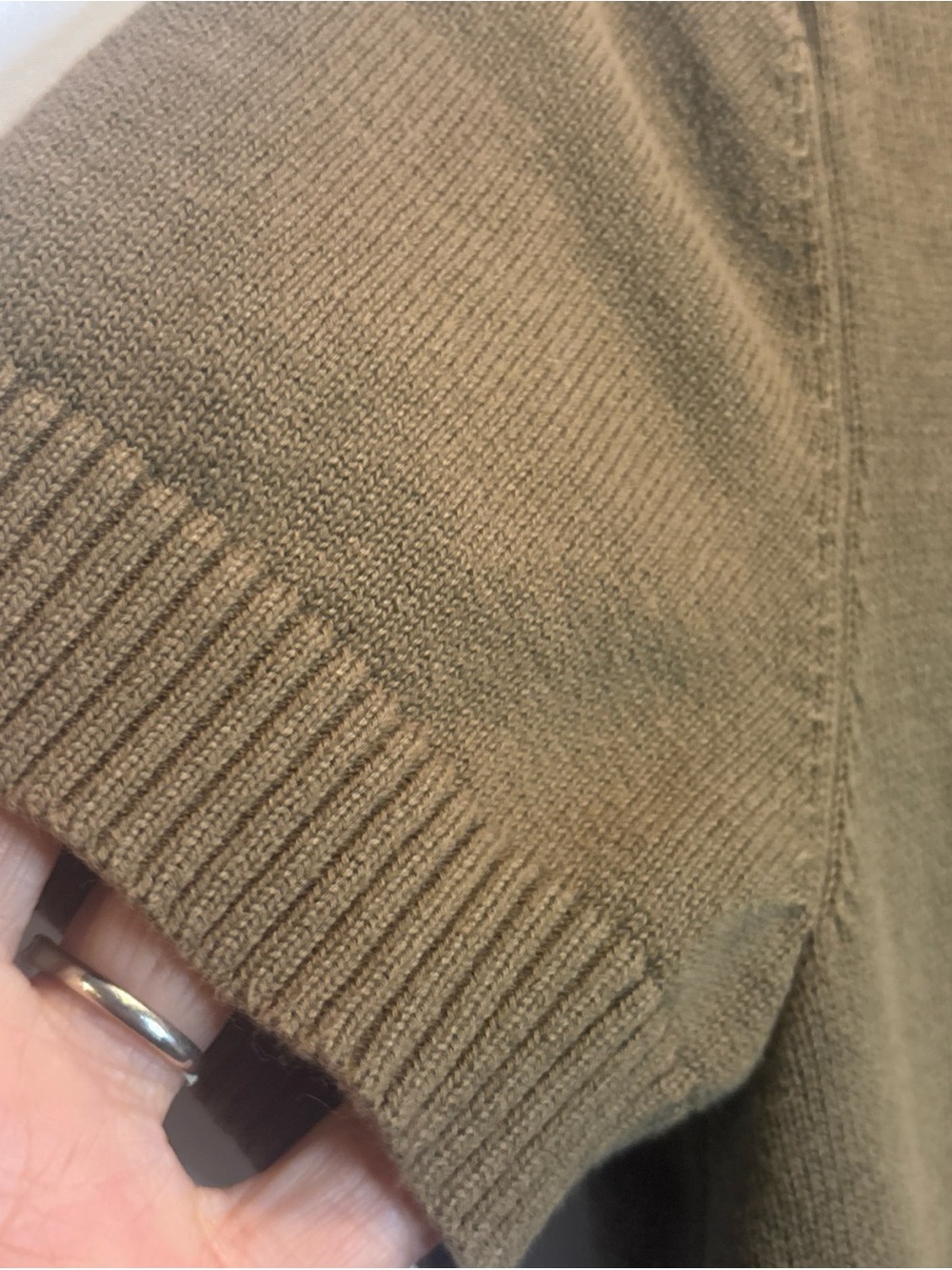 Ralph Lauren Brown Knit Short-Sleeve Cardigan with Olive Patch Pockets - Picture 8 of 12